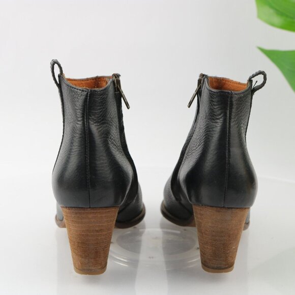 Madewell Womens Billie Boot Size 7.5 Black Leather Block Heel Western Bootie - Picture 6 of 13